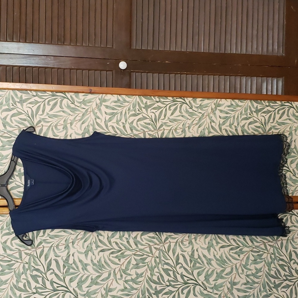 Navy blue midi length Sabie shift dress